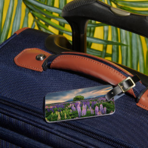 Flowers Lupine Field in New Zealand Luggage Tag