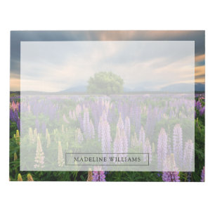 Flowers Lupine Field in New Zealand Notepad