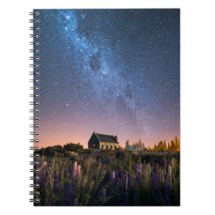 Flowers   Lupines Blooming Lake Tekapo New Zealand Notebook