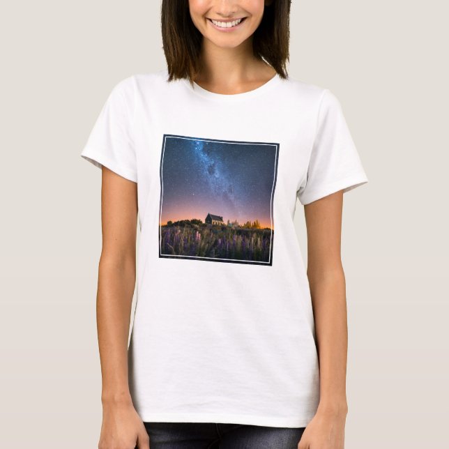 Flowers | Lupines Blooming Lake Tekapo New Zealand T-Shirt (Front)