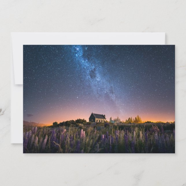 Flowers | Lupines Blooming Lake Tekapo New Zealand Thank You Card (Front)