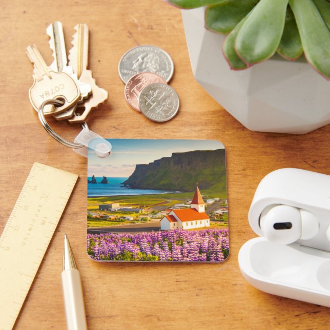 Flowers | Lupines in Bloom Southern Iceland Key Ring (Desk)