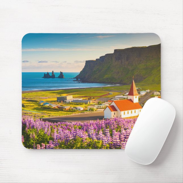 Flowers | Lupines in Bloom Southern Iceland Mouse Mat (With Mouse)