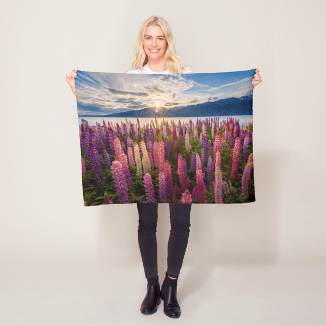 Flowers | Lupines New Zealand Fleece Blanket (In Situ)