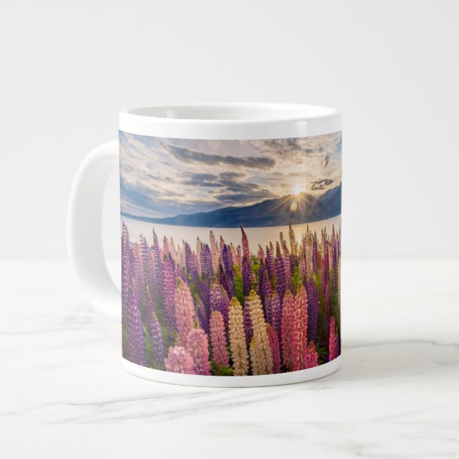 Flowers | Lupines New Zealand Large Coffee Mug (Front Left)