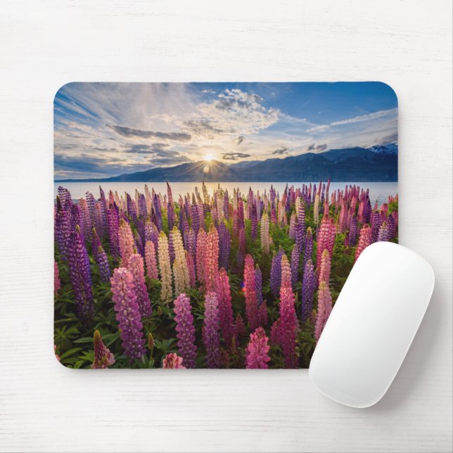 Flowers | Lupines New Zealand Mouse Mat (With Mouse)