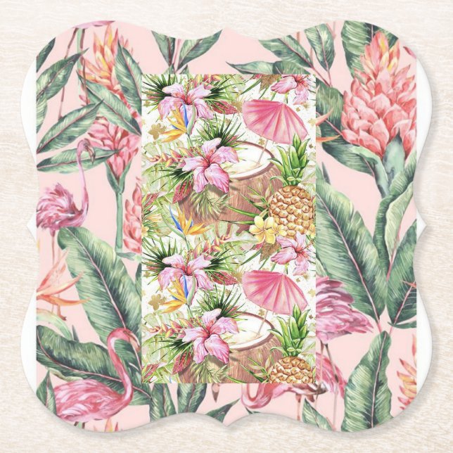 Flowers made of flowers paper paper coaster (Front)