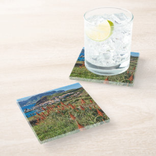 Flowers   Madeira Island Portugal Glass Coaster