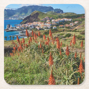 Flowers Madeira Island Portugal Square Paper Coaster