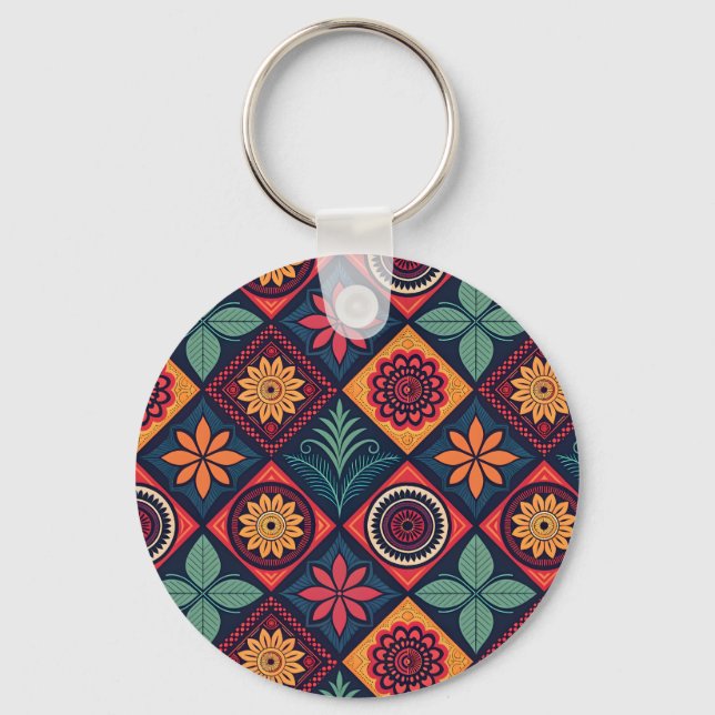 Flowers Magic Pattern Key Ring (Front)