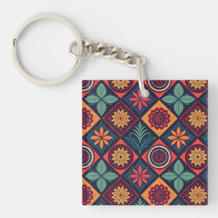 Flowers Magic Pattern Key Ring