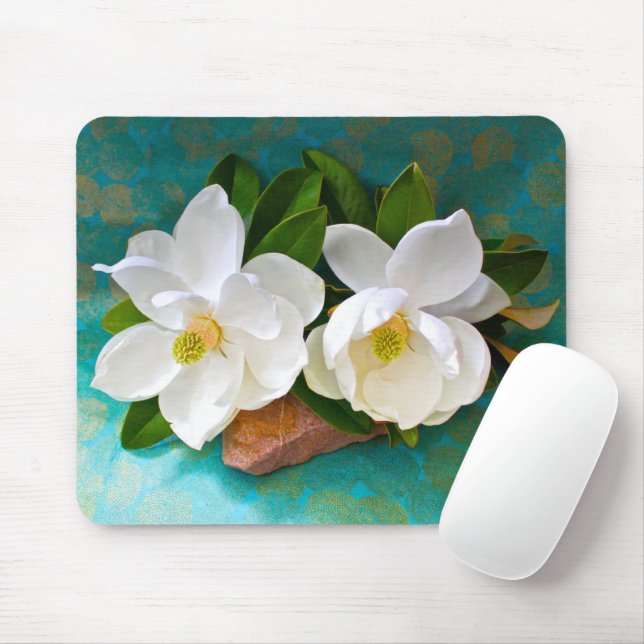 Flowers | Magnolia Flower Mouse Mat (With Mouse)