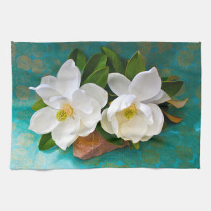 Flowers   Magnolia Flower Tea Towel