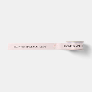 Flowers Make You Happy Custom Floral Gift Wrapping Satin Ribbon