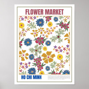 Flowers Market South East Asia Ho Chi Minh Poster