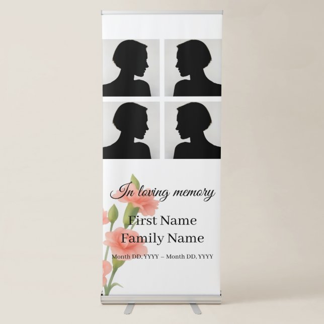 Flowers memorial collage  retractable banner (Front)