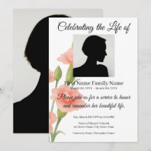 Flowers memorial invitation