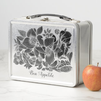 Flowers Metal Lunch Box