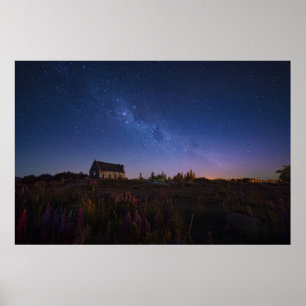 Flowers   Milky Way New Zealand Poster