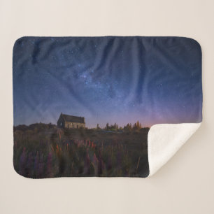 Flowers Milky Way New Zealand Sherpa Blanket