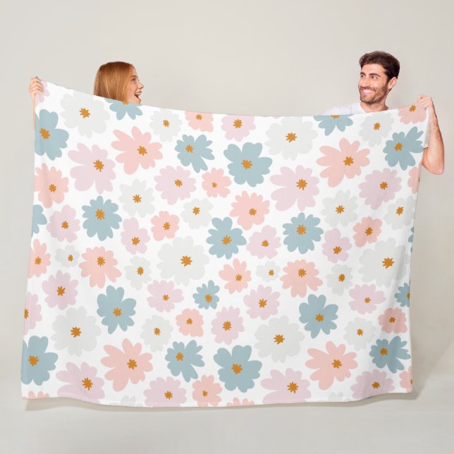 Flowers Modern and Fresh Pattern Fleece Blanket (In Situ)