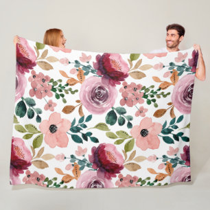 Flowers Modern and Fresh Pattern Fleece Blanket