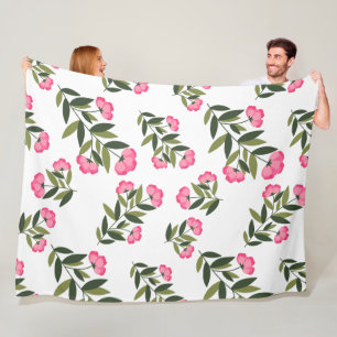 Flowers Modern and Fresh Pattern Fleece Blanket