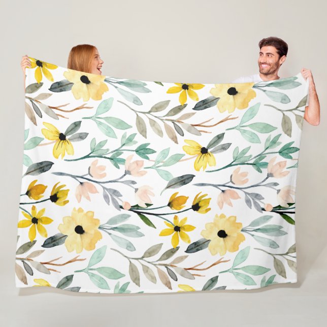 Flowers Modern and Fresh Pattern Fleece Blanket (In Situ)