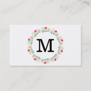 Flowers   Monogram 2 Business Card