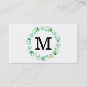 Flowers   Monogram Business Card