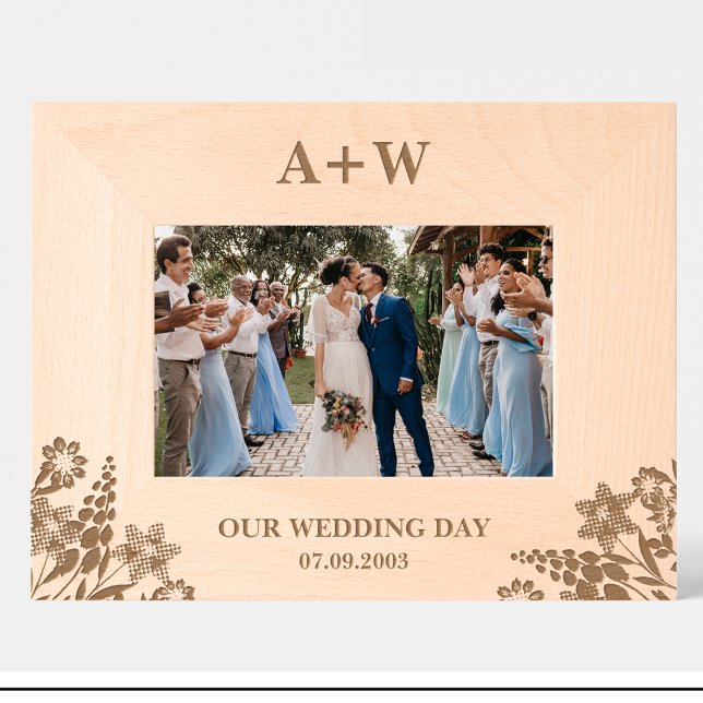 Flowers Monogram Couple Custom Wood Frames (Creator Uploaded)