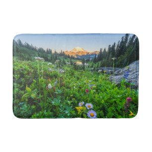 Flowers Mount Rainier National Park Bath Mat