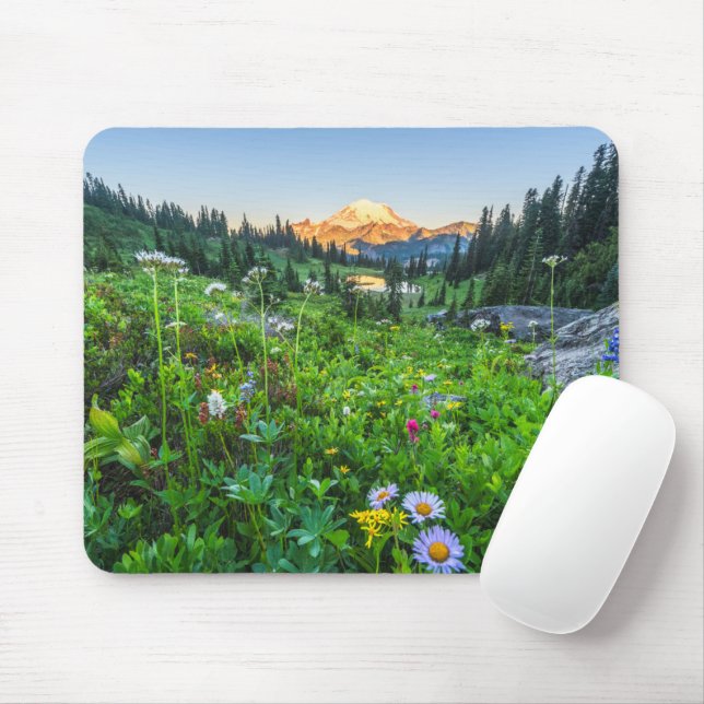 Flowers | Mount Rainier National Park Mouse Mat (With Mouse)