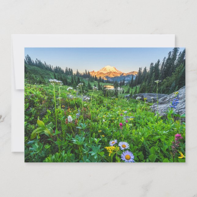 Flowers | Mount Rainier National Park Thank You Card (Front)