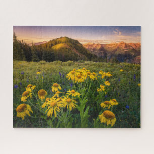 Flowers Mountain Meadow Crested Butte Colorado Jigsaw Puzzle