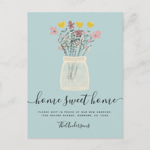 Flowers Moving House Announcement Postcard