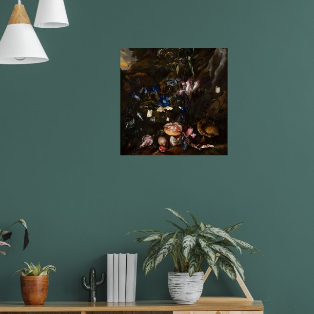 Flowers mushrooms butterflies frog & Snake Poster (Living Room 1)