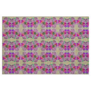 Flowers n Dragonflies (pink on pink) Fabric