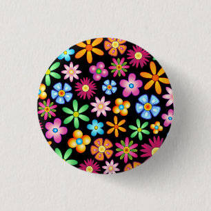 Flowers Naif Design 3 Cm Round Badge