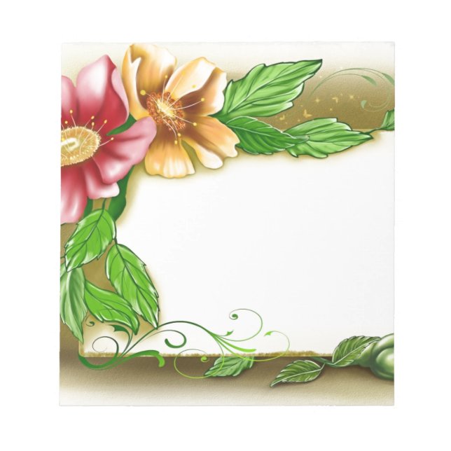 Flowers Name Tag Notepad (Front)