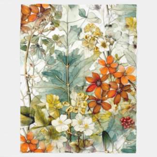 Flowers nature art fleece blanket