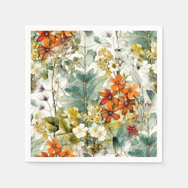 Flowers nature art  napkin (Front)