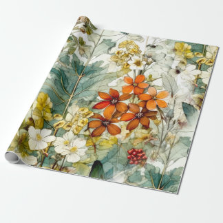 Flowers nature art  wrapping paper