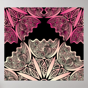 Flowers nature pattern, vintage illustration. poster