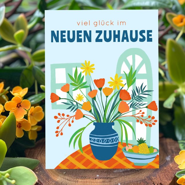 Flowers New House ZUHAUSE congratulations Card (Blumen Neuen Haus ZUHAUSE herzlichen Glückwunsch Karte
)