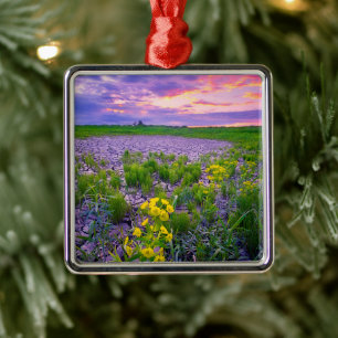 Flowers North Dakota Red River Valley Metal Tree Decoration