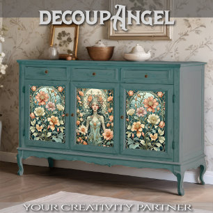 Flowers Nouveau - Set of 3 - Decoupage - Wrapping Paper Sheet