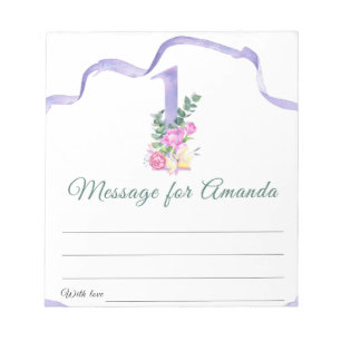 Flowers number birthday time capsule message notepad