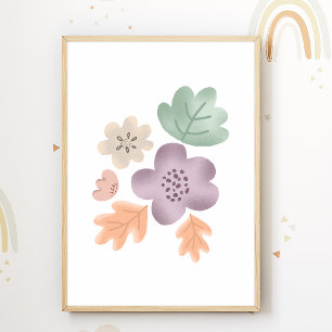 Flowers Nursery Poster Nature Kids Room Decor