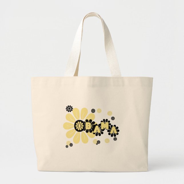 Flowers Obama Large Tote Bag (Front)